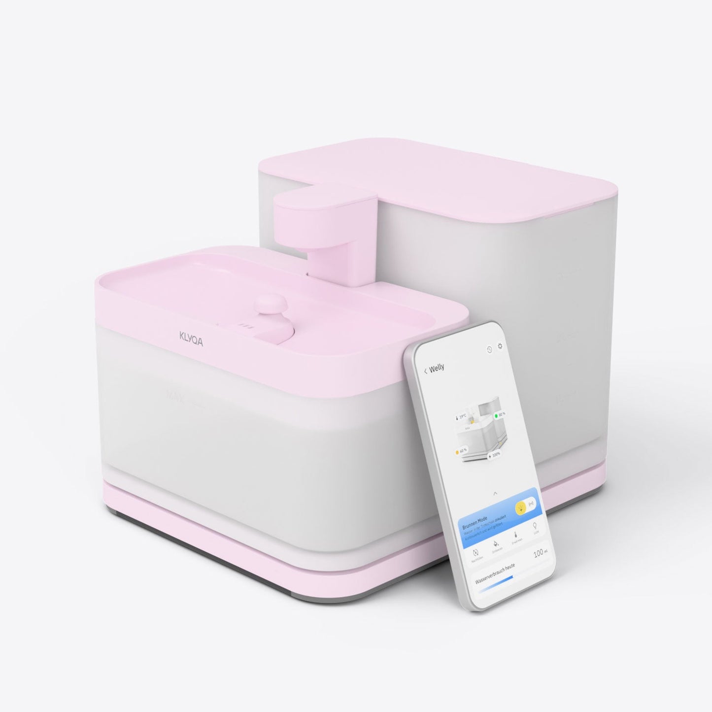 Smarter Trinkbrunnen für Katzen - rosa